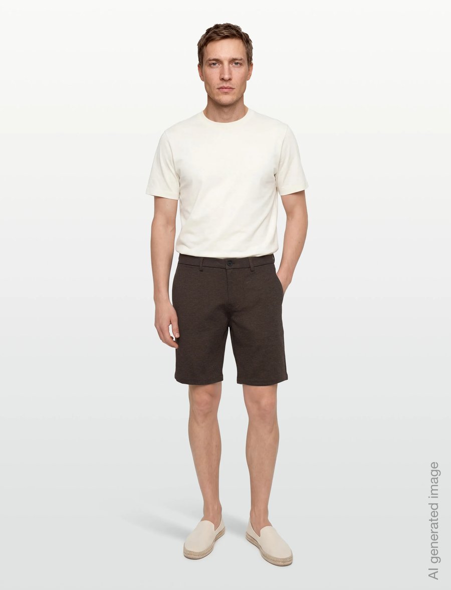 Clean Cut Copenhagen - Milano Jersey Shorts - chinos shorts - brown melangÈ - 0