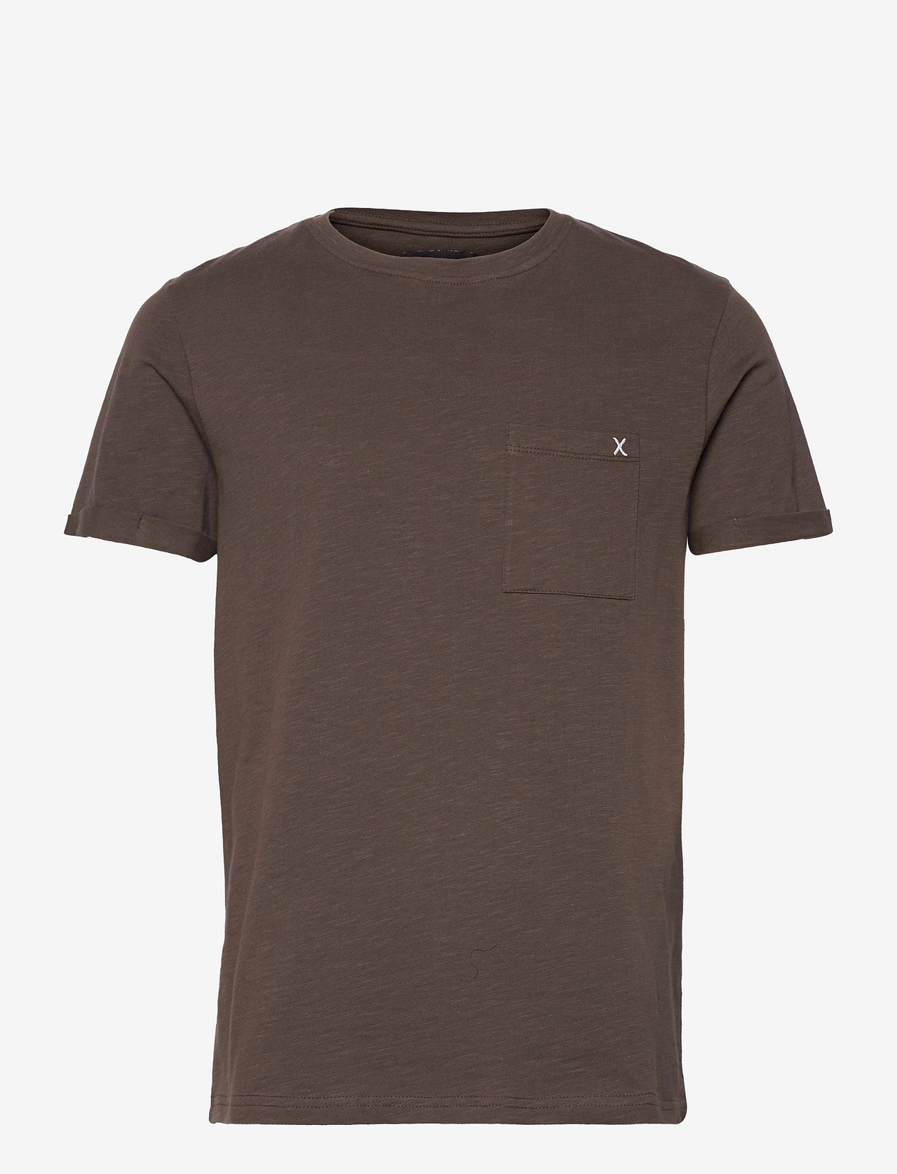 Clean Cut Copenhagen - Kolding Organic Tee S/S - kortærmede t-shirts - dark brown - 0