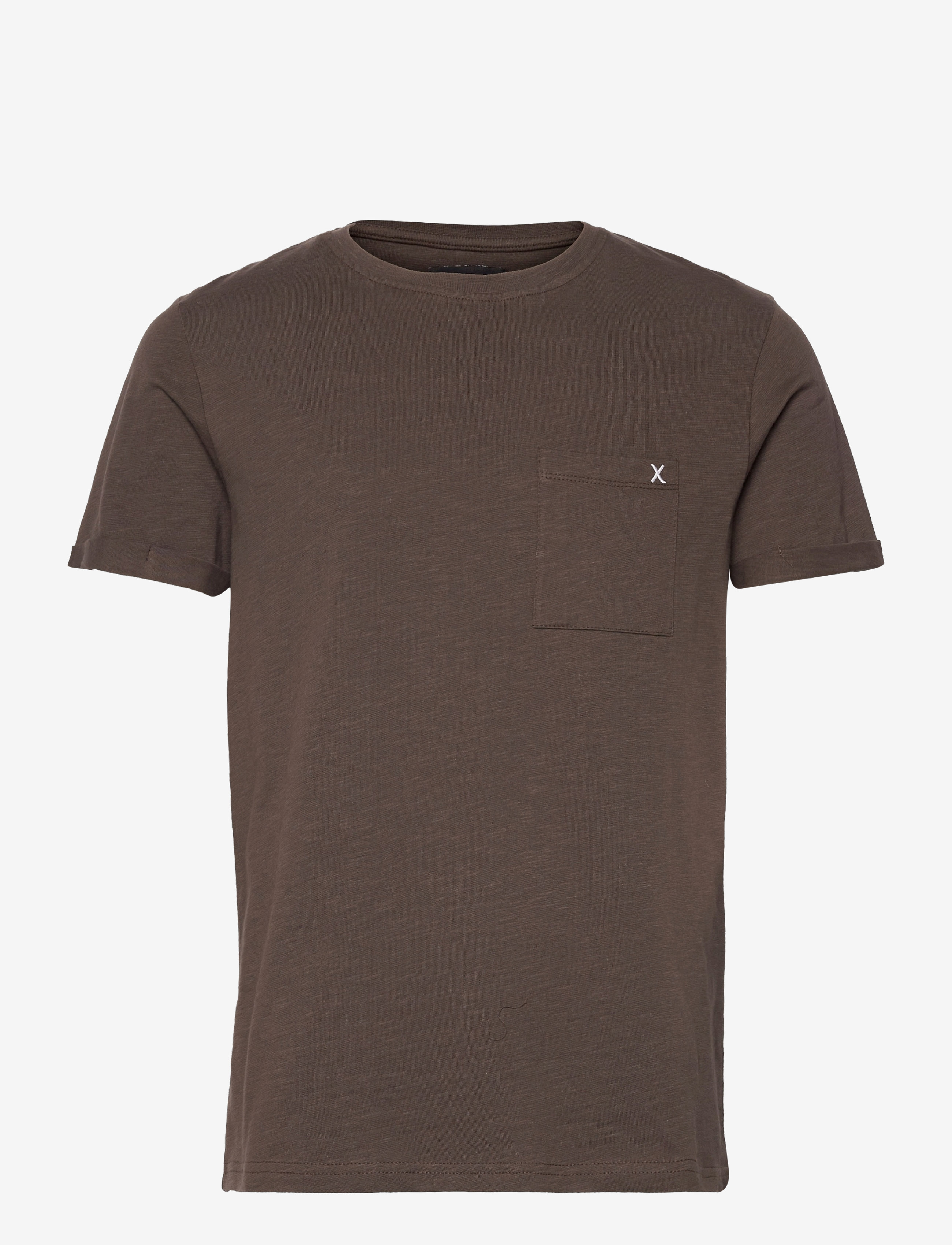Clean Cut Copenhagen Kolding Organic Tee S/S - T-shirts - DARK BROWN / brown