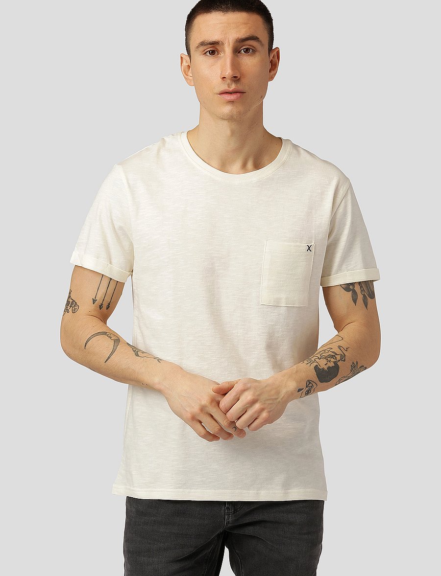 Clean Cut Copenhagen - Kolding Organic Tee S/S - kurzärmelige t-shirts - ecru - 0