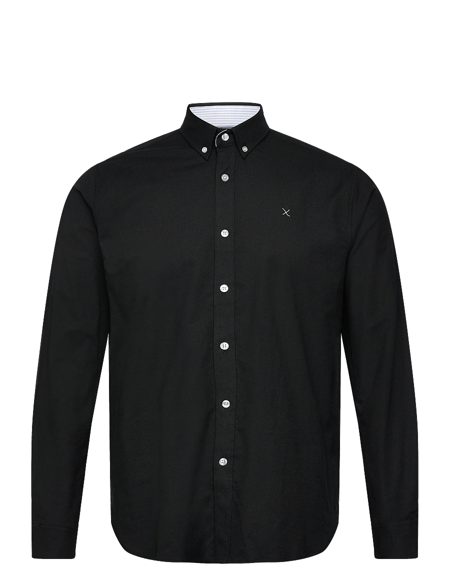 Clean Cut Copenhagen - Oxford Stretch Plain L/S - oxfordi särgid - black - 0