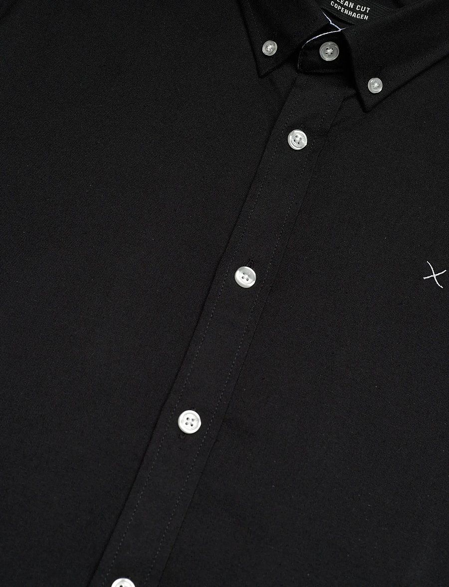 Clean Cut Copenhagen - Oxford Stretch Plain L/S - oxfordi särgid - black - 3