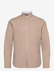 Clean Cut Copenhagen - Oxford Stretch Plain L/S - oxford shirts - camel - 0