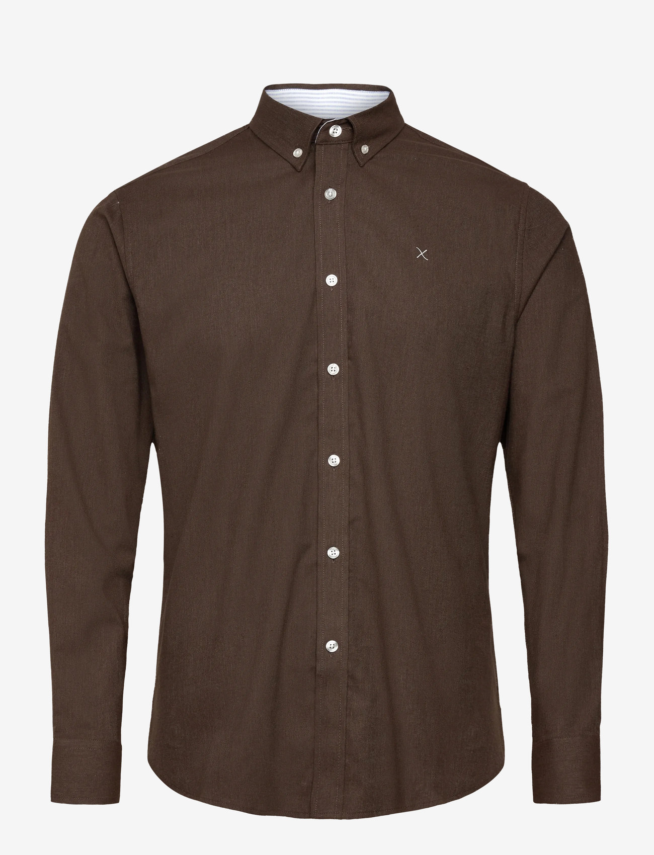 Clean Cut Copenhagen - Oxford Stretch Plain L/S - oxford-hemden - dark brown melange - 0