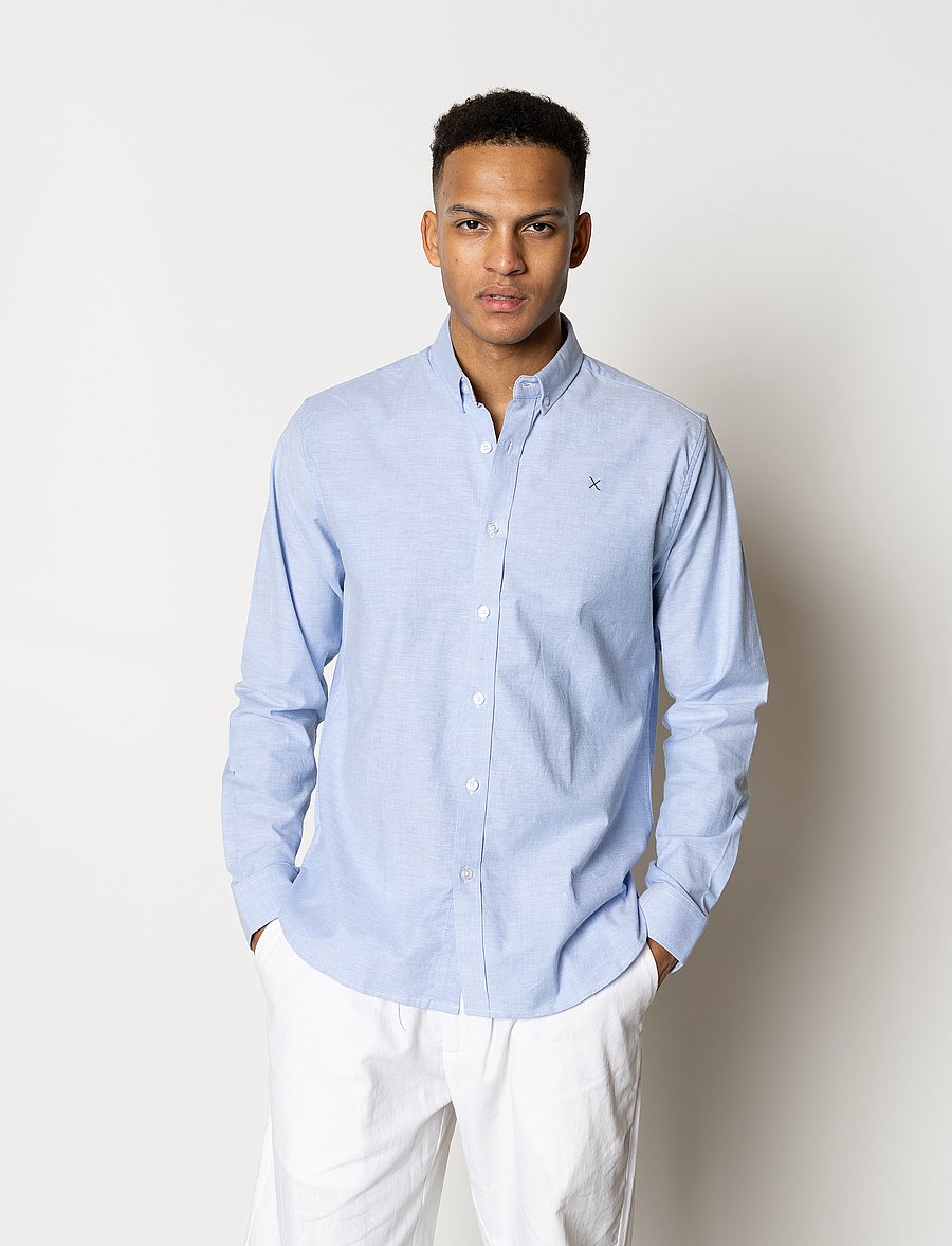 Clean Cut Copenhagen - Oxford Plain L/S - oxfordi särgid - light blue - 0