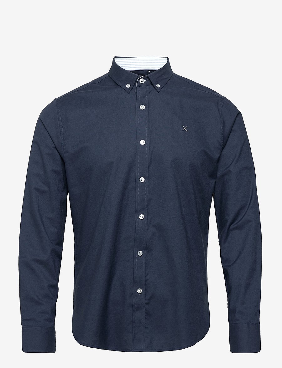 Clean Cut Copenhagen - Oxford Stretch Plain L/S - oxfordi särgid - navy01 - 1
