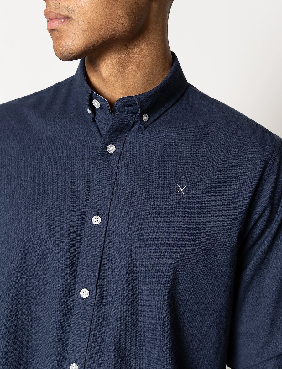 Clean Cut Copenhagen - Oxford Stretch Plain L/S - oxfordi särgid - navy01 - 4