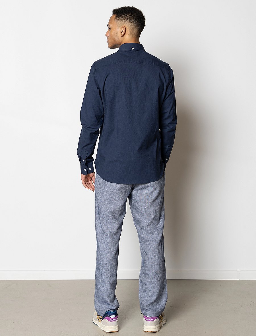 Clean Cut Copenhagen - Oxford Stretch Plain L/S - oxfordi särgid - navy01 - 5