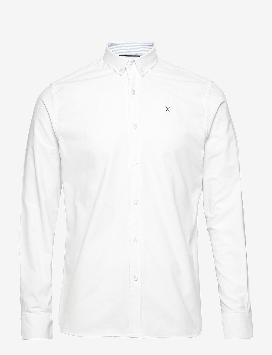 Clean Cut Copenhagen - Oxford Stretch Plain L/S - oxford skjorter - white01 - 0