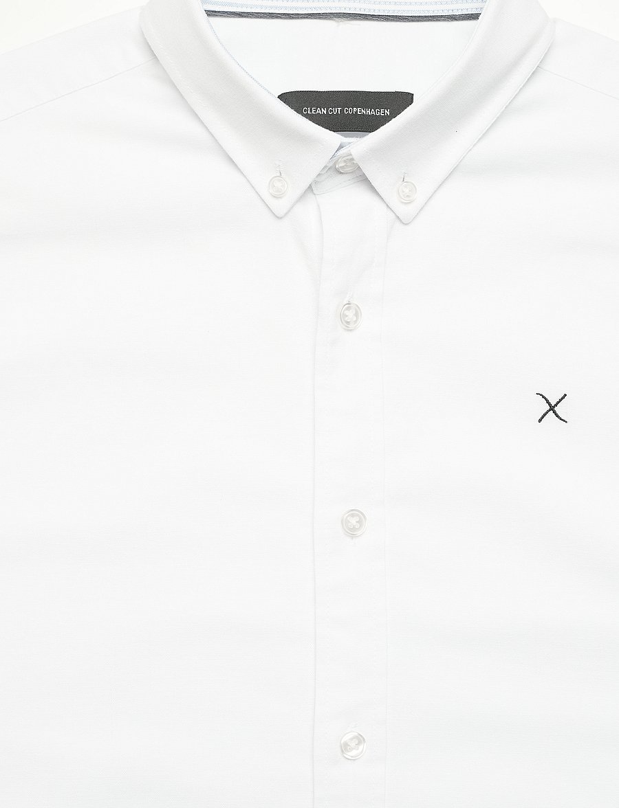 Clean Cut Copenhagen - Oxford Stretch Plain L/S - oxford skjorter - white01 - 2