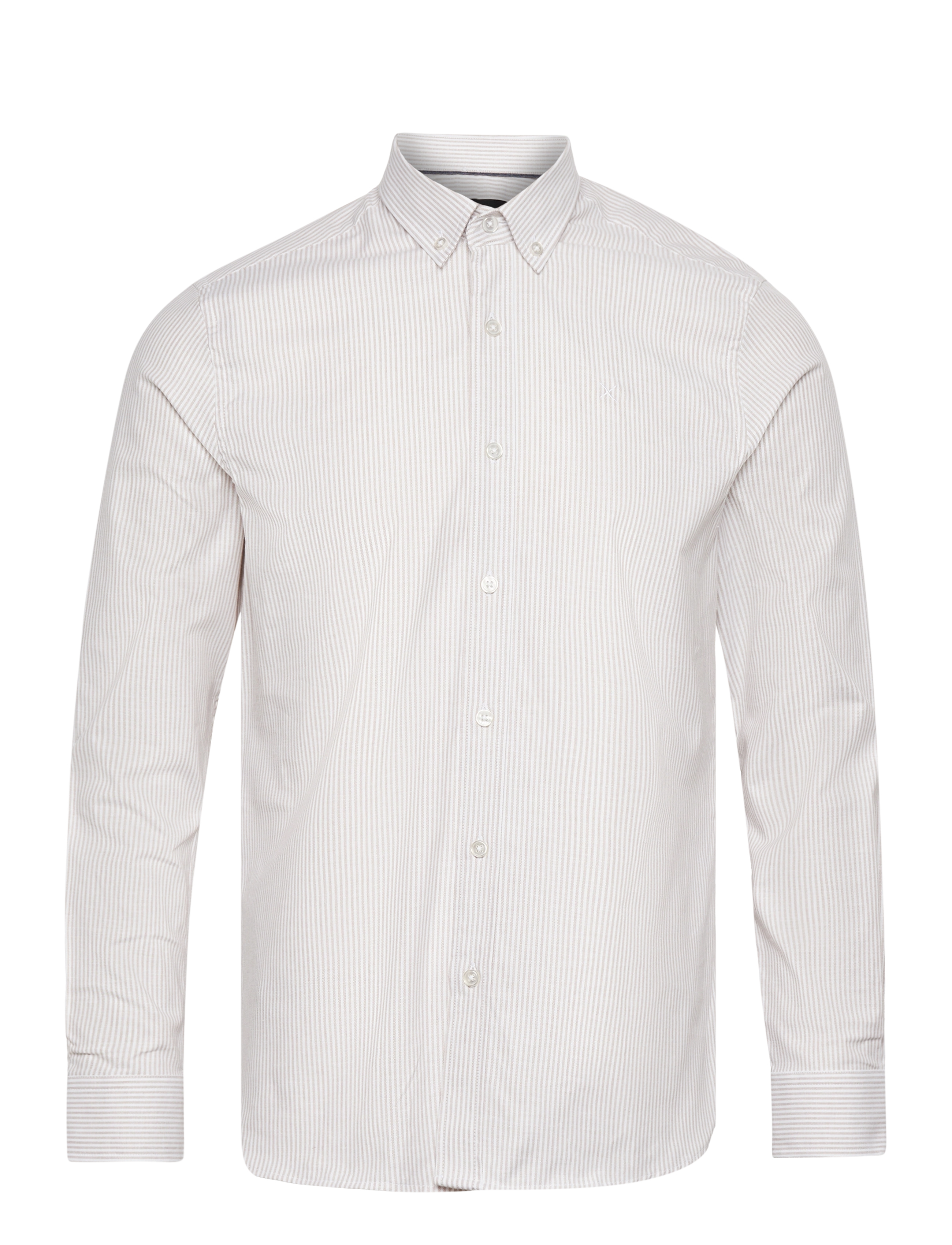 Clean Cut Copenhagen - Oxford Stretch Stripe L/S - khaki striped - 1