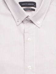 Clean Cut Copenhagen - Oxford Stretch Stripe L/S - oksfordo marškiniai - khaki striped - 3