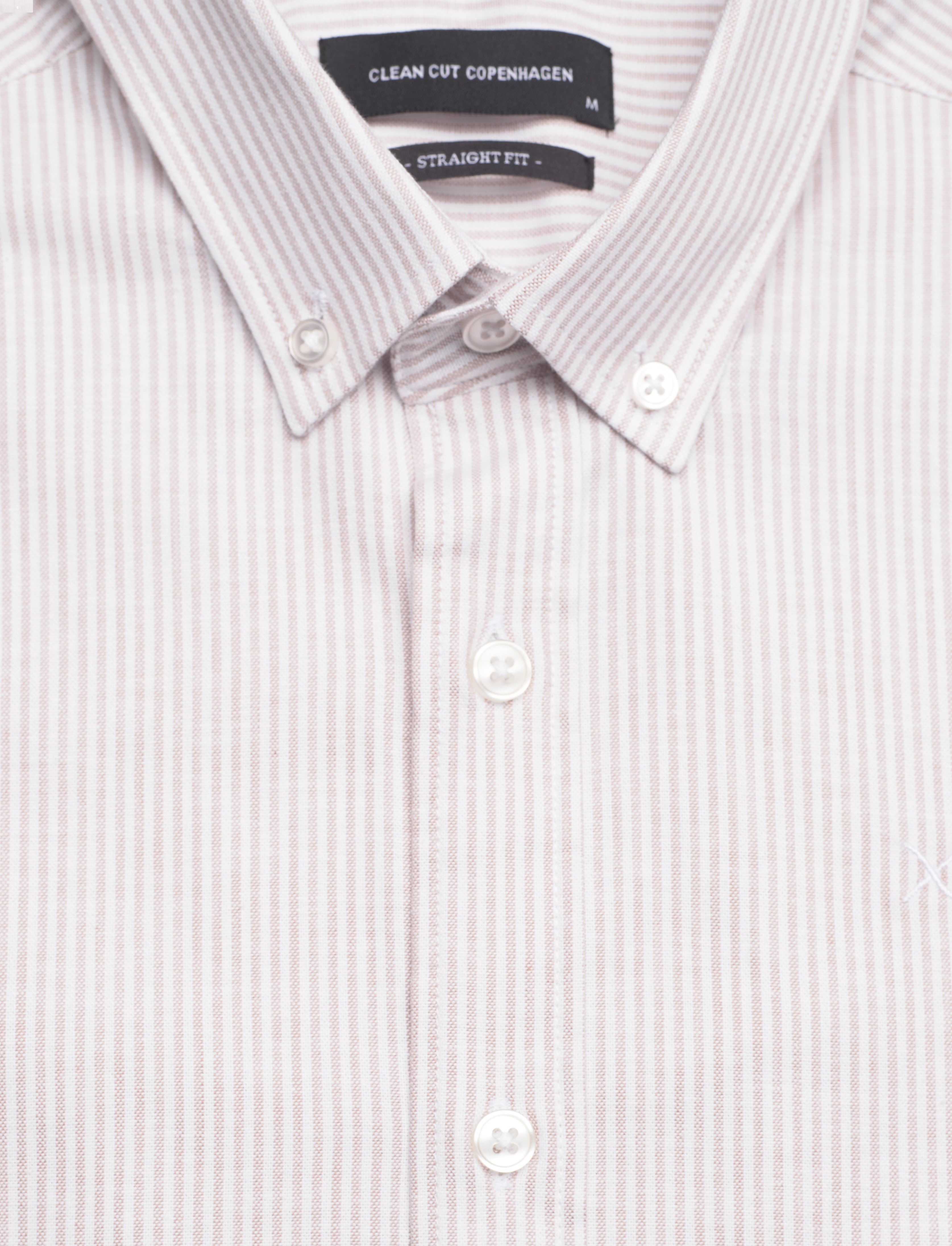 Clean Cut Copenhagen - Oxford Stretch Stripe L/S - khaki striped - 3