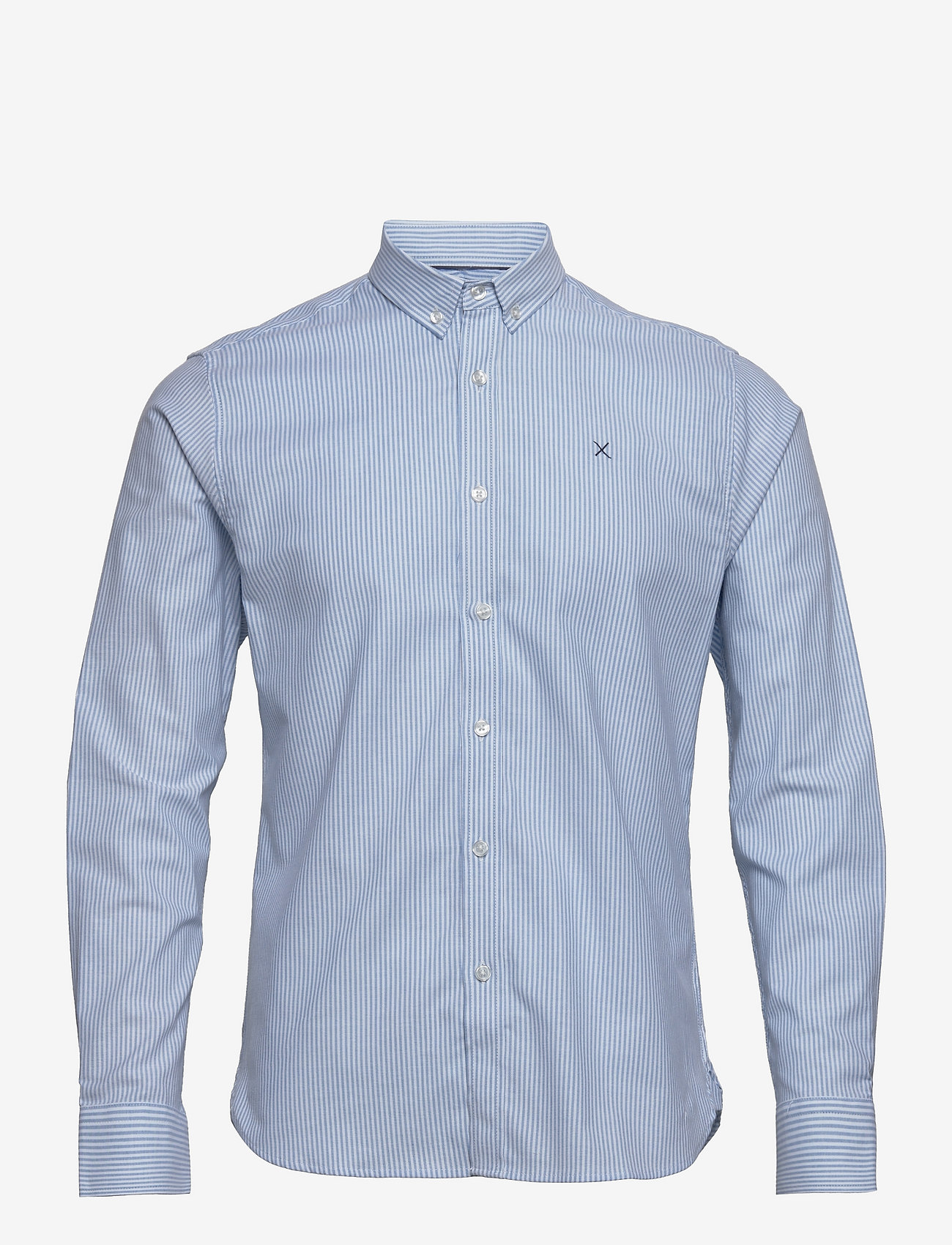 Clean Cut Copenhagen - Oxford Stretch Stripe L/S - oksfordo marškiniai - light blue - 0