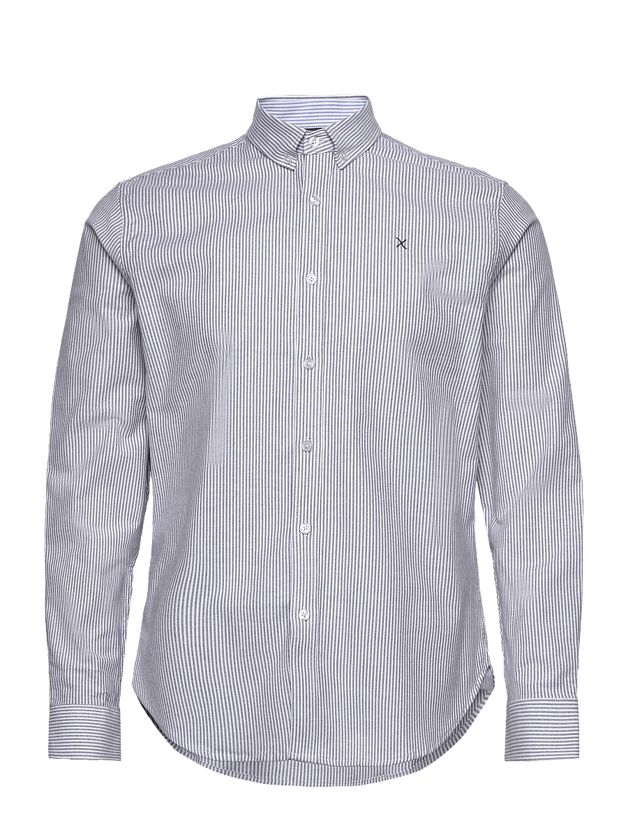 Clean Cut Copenhagen - Oxford Stretch Stripe L/S - oxford skjorter - navy striped - 1