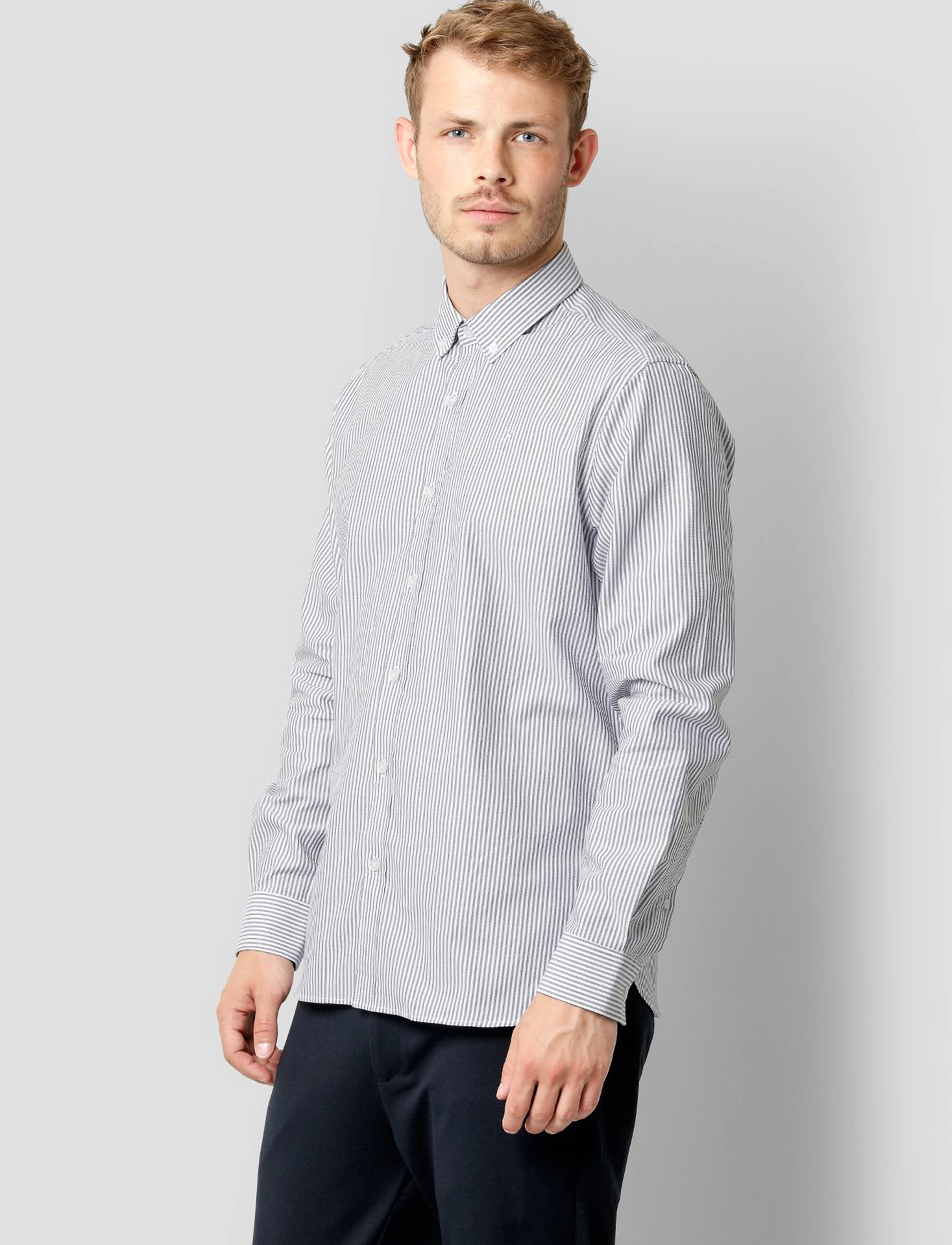 Oxford Stretch Stripe L/S