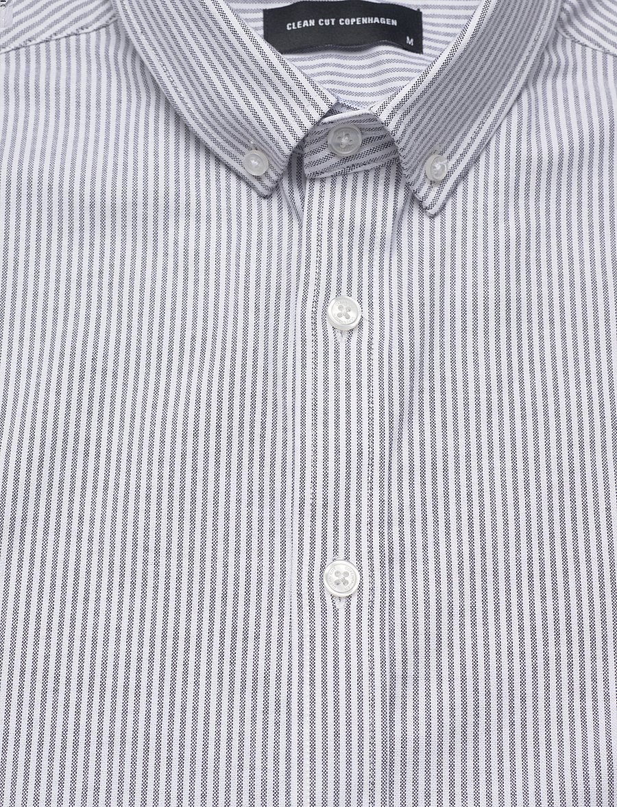 Clean Cut Copenhagen - Oxford Stretch Stripe L/S - oxford skjorter - navy striped - 3