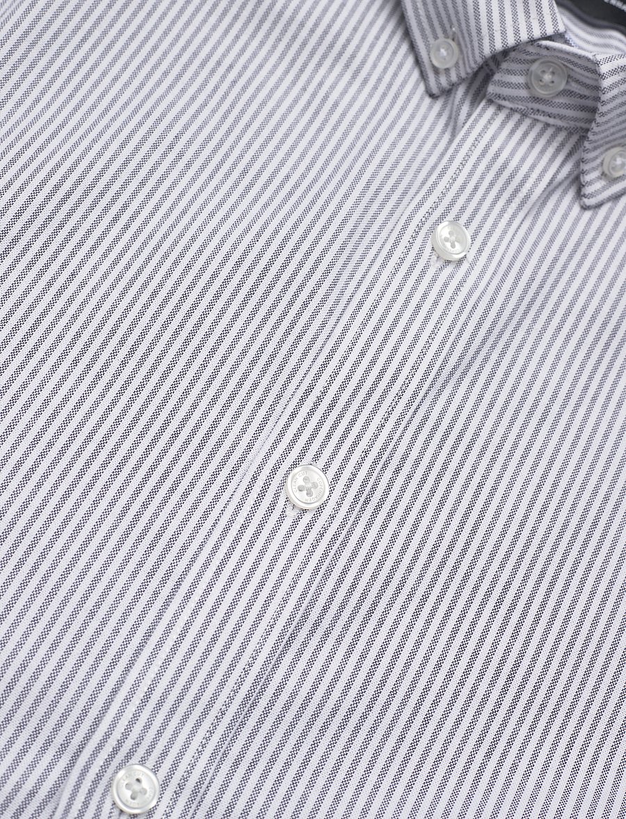 Clean Cut Copenhagen - Oxford Stretch Stripe L/S - oxford skjorter - navy striped - 4