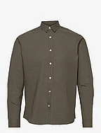 Cotton / Linen Shirt L/S - DUSTY GREEN