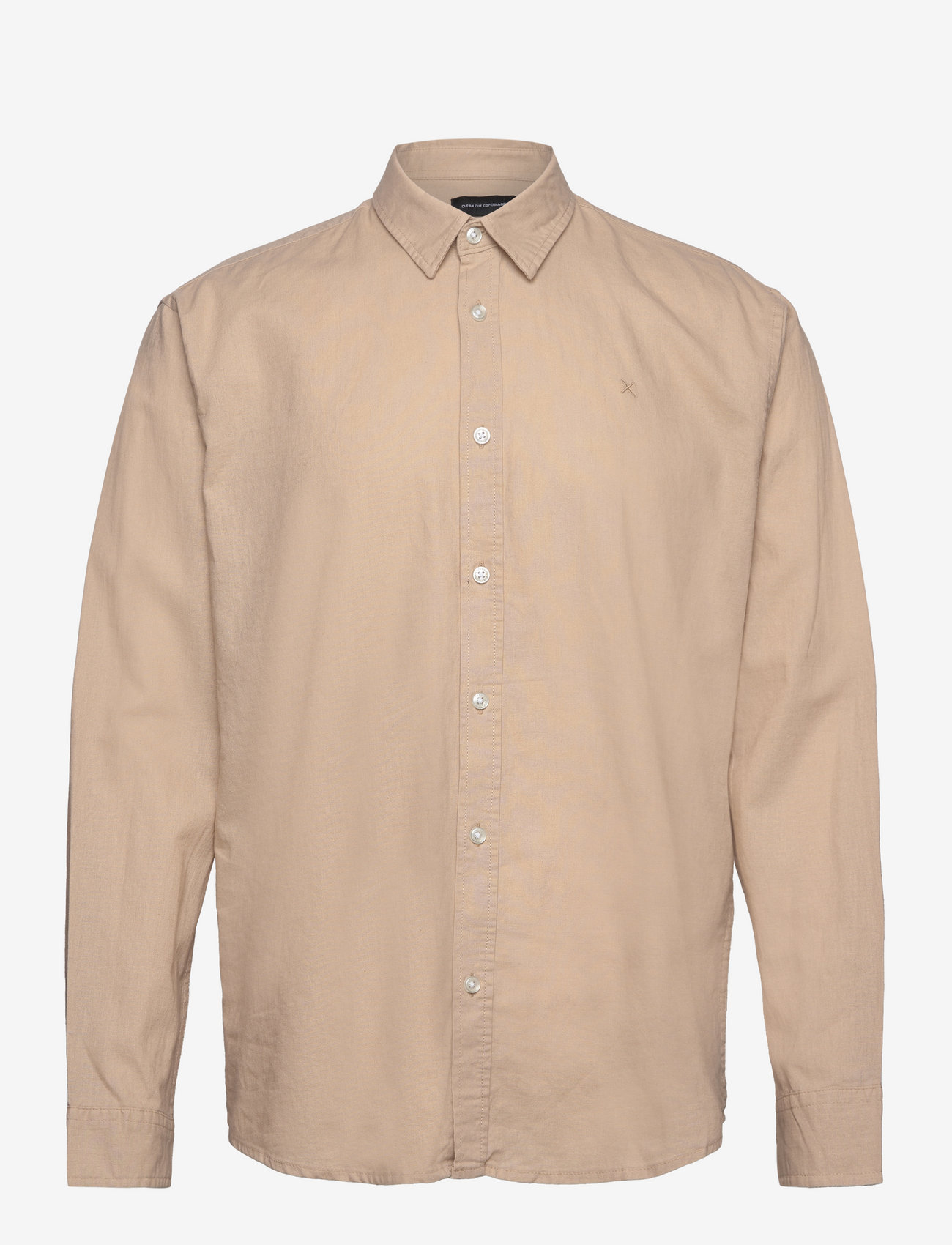 Clean Cut Copenhagen Cotton / Linen Shirt L/S - Streetstyle - KHAKI / beige