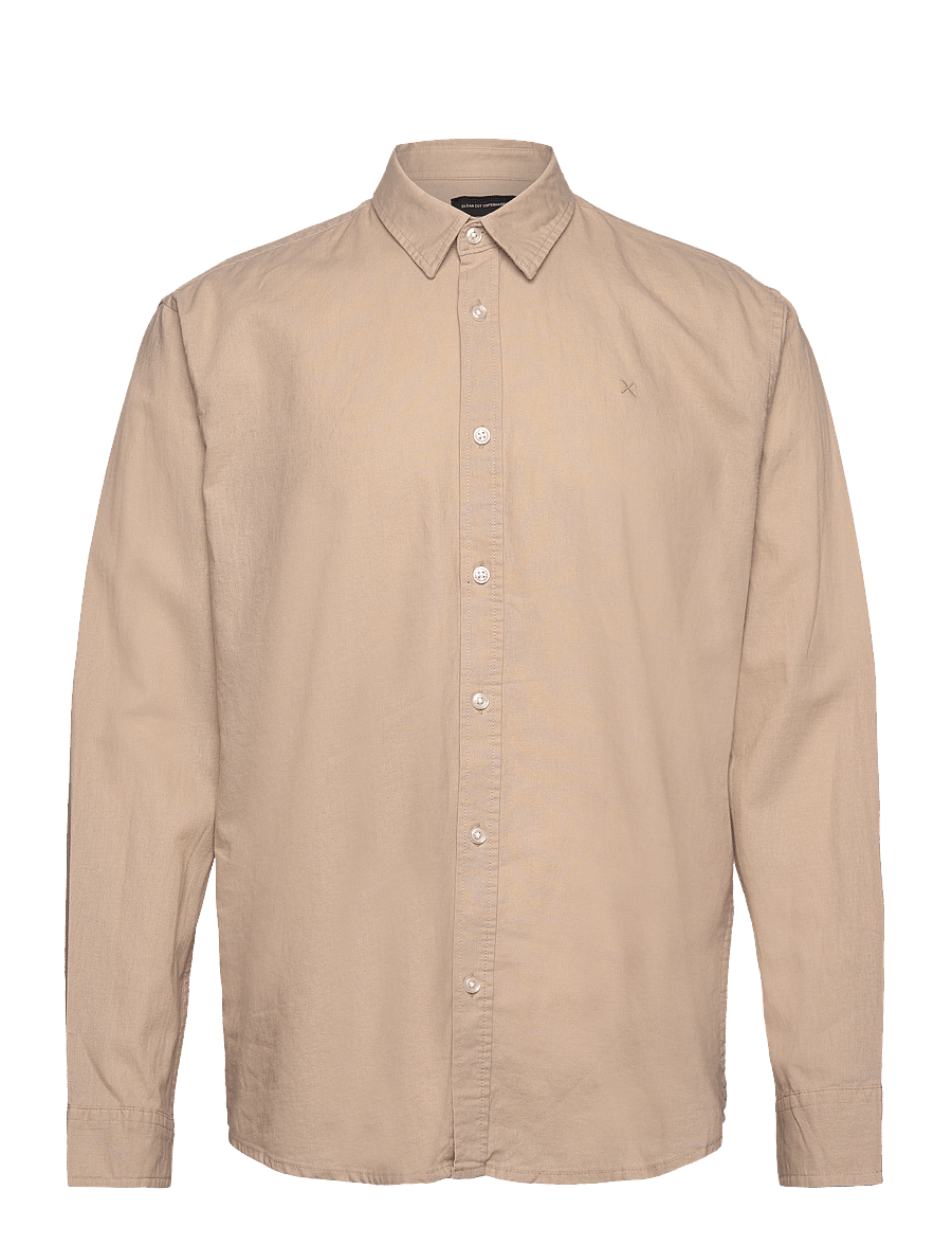 Clean Cut Copenhagen - Cotton / Linen Shirt L/S - hørskjorter - khaki - 0