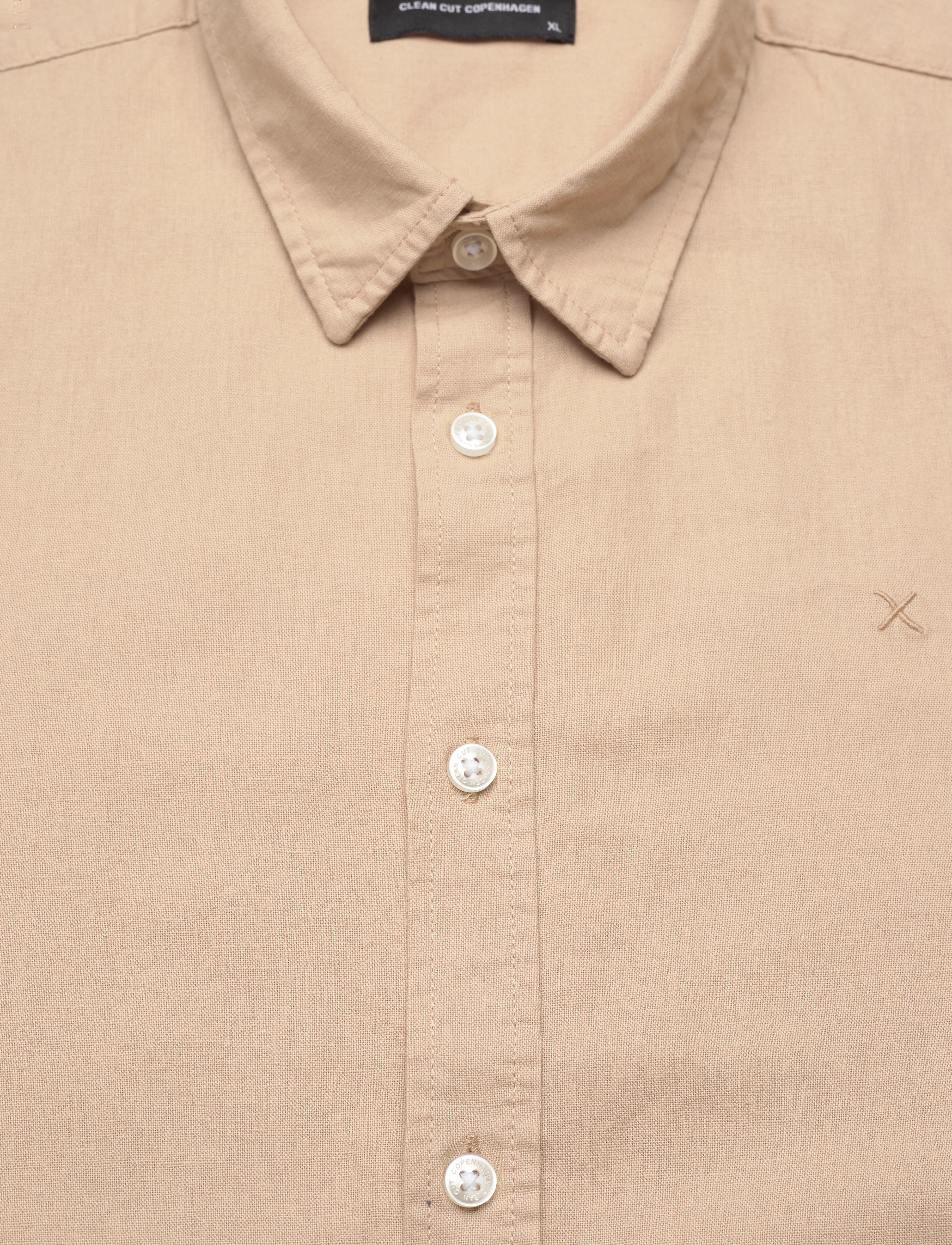 Clean Cut Copenhagen - Cotton / Linen Shirt L/S - linneskjortor - khaki - 2