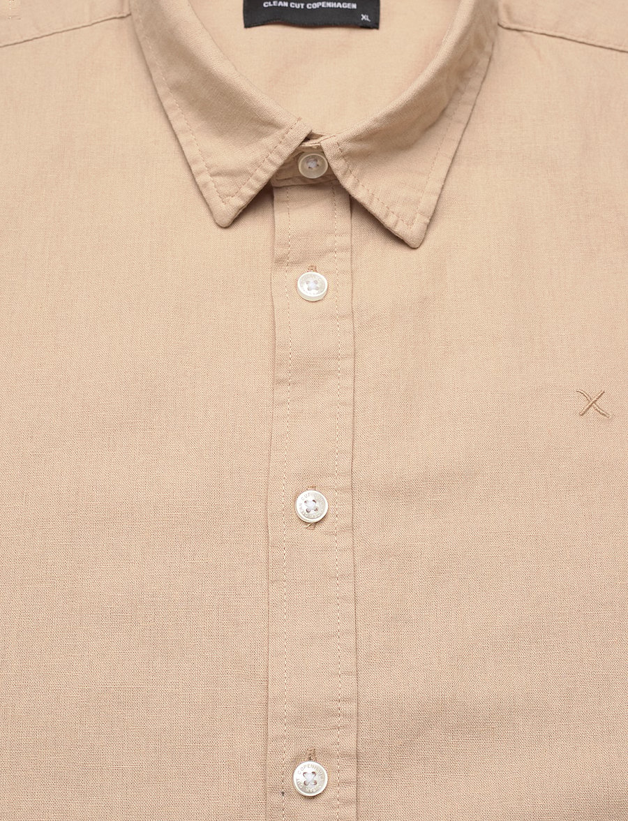 Clean Cut Copenhagen - Cotton / Linen Shirt L/S - hørskjorter - khaki - 2
