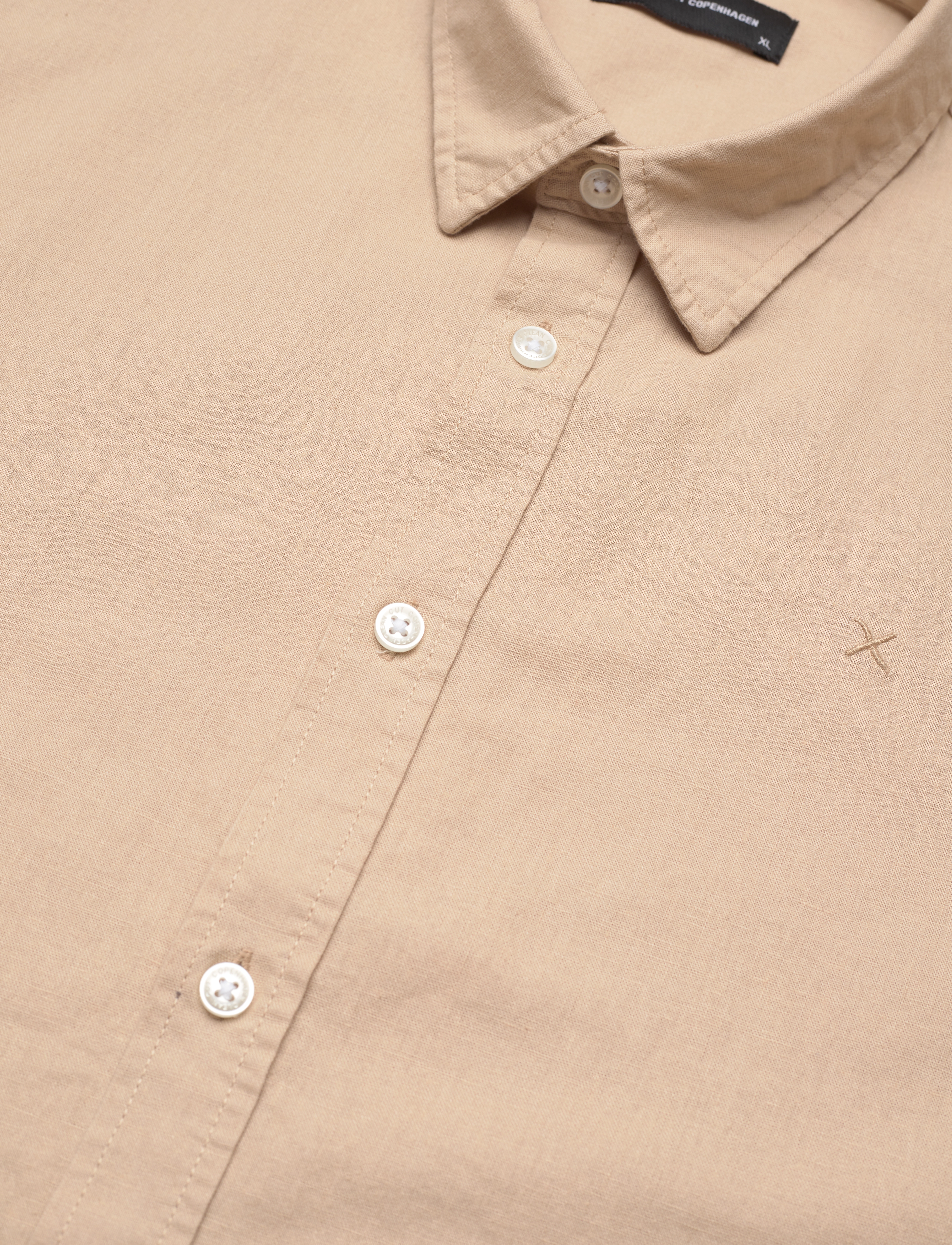 Clean Cut Copenhagen - Cotton / Linen Shirt L/S - linneskjortor - khaki - 3
