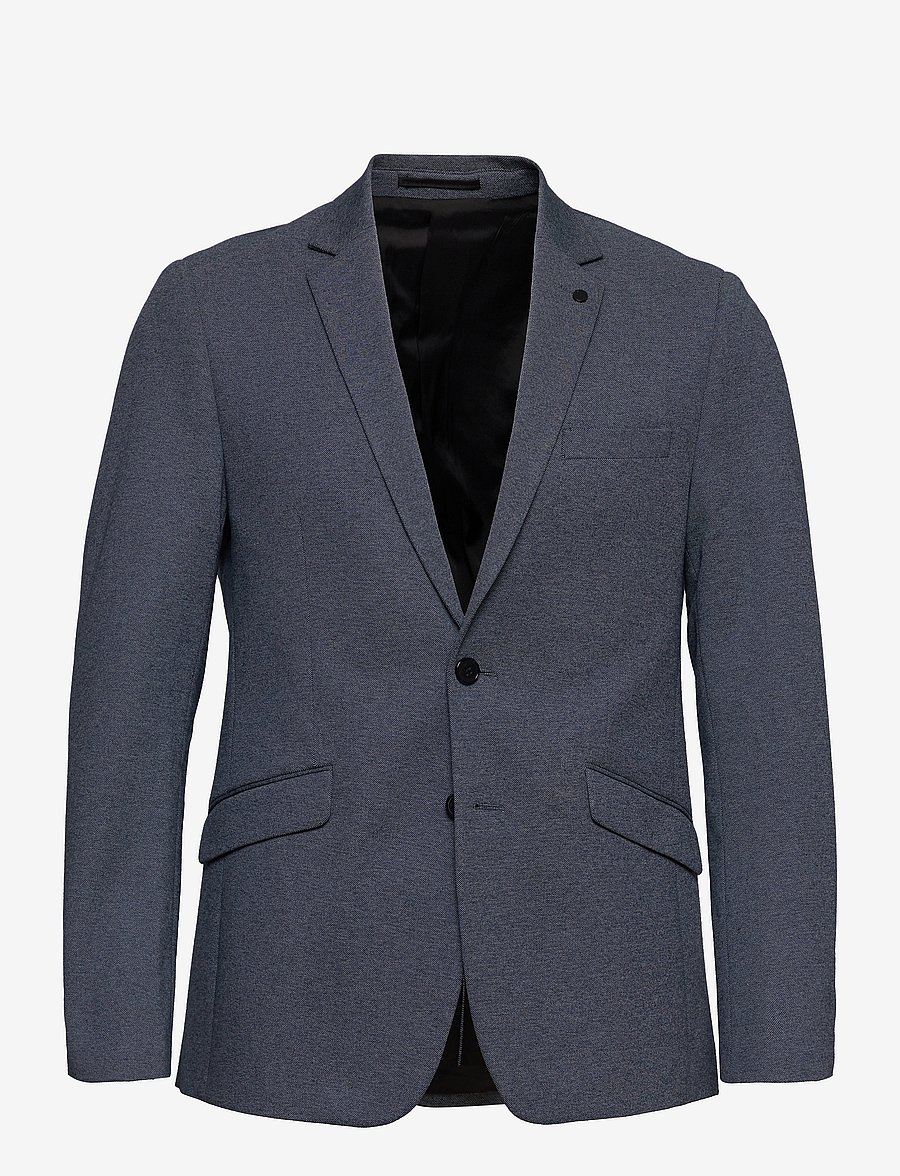 Clean Cut Copenhagen - Milano Jersey Blazer - Ühe rinnatisega pintsakud - denim melange - 0
