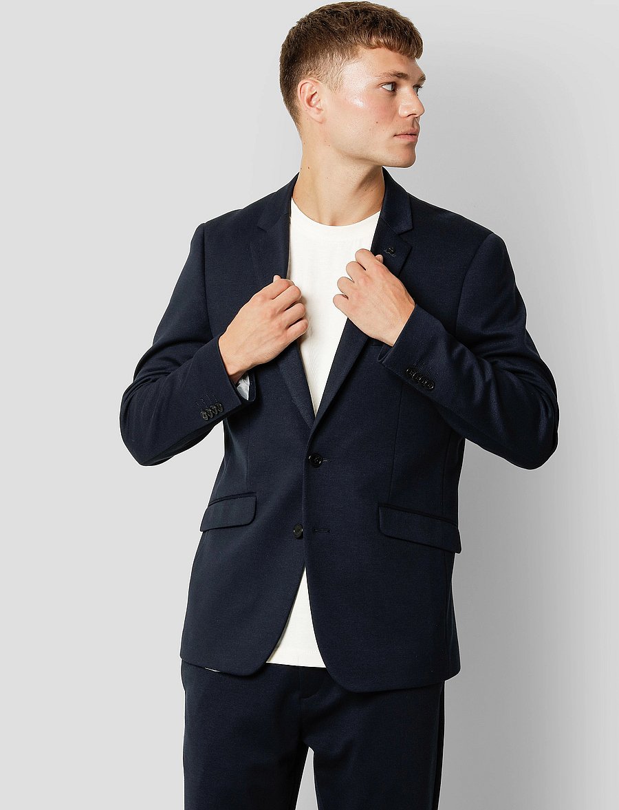 Clean Cut Copenhagen - Milano Jersey Blazer - vienaeiliai švarkai - navy - 0