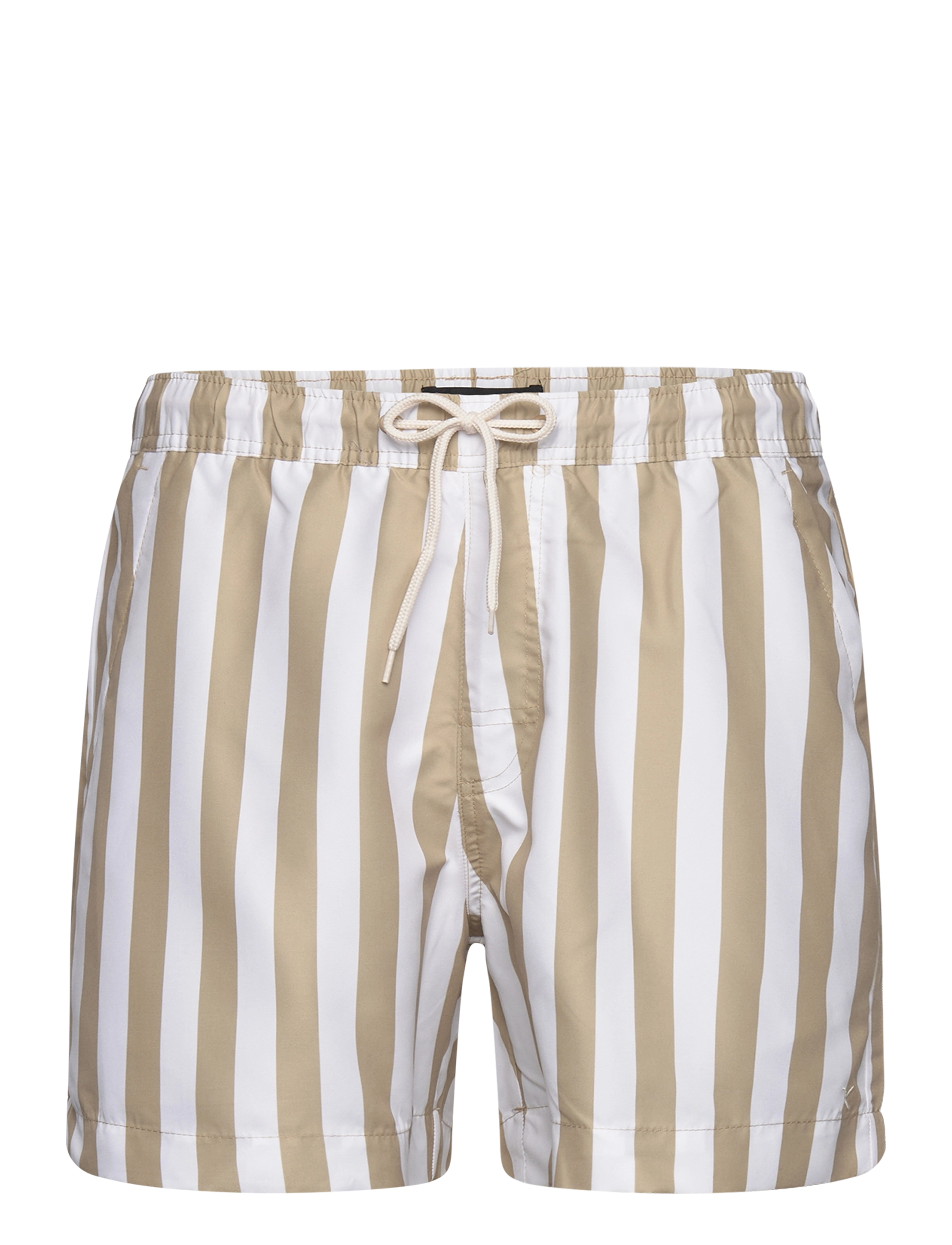 Clean Cut Copenhagen Swim Shorts - Tøj - KHAKI STRIPED / beige