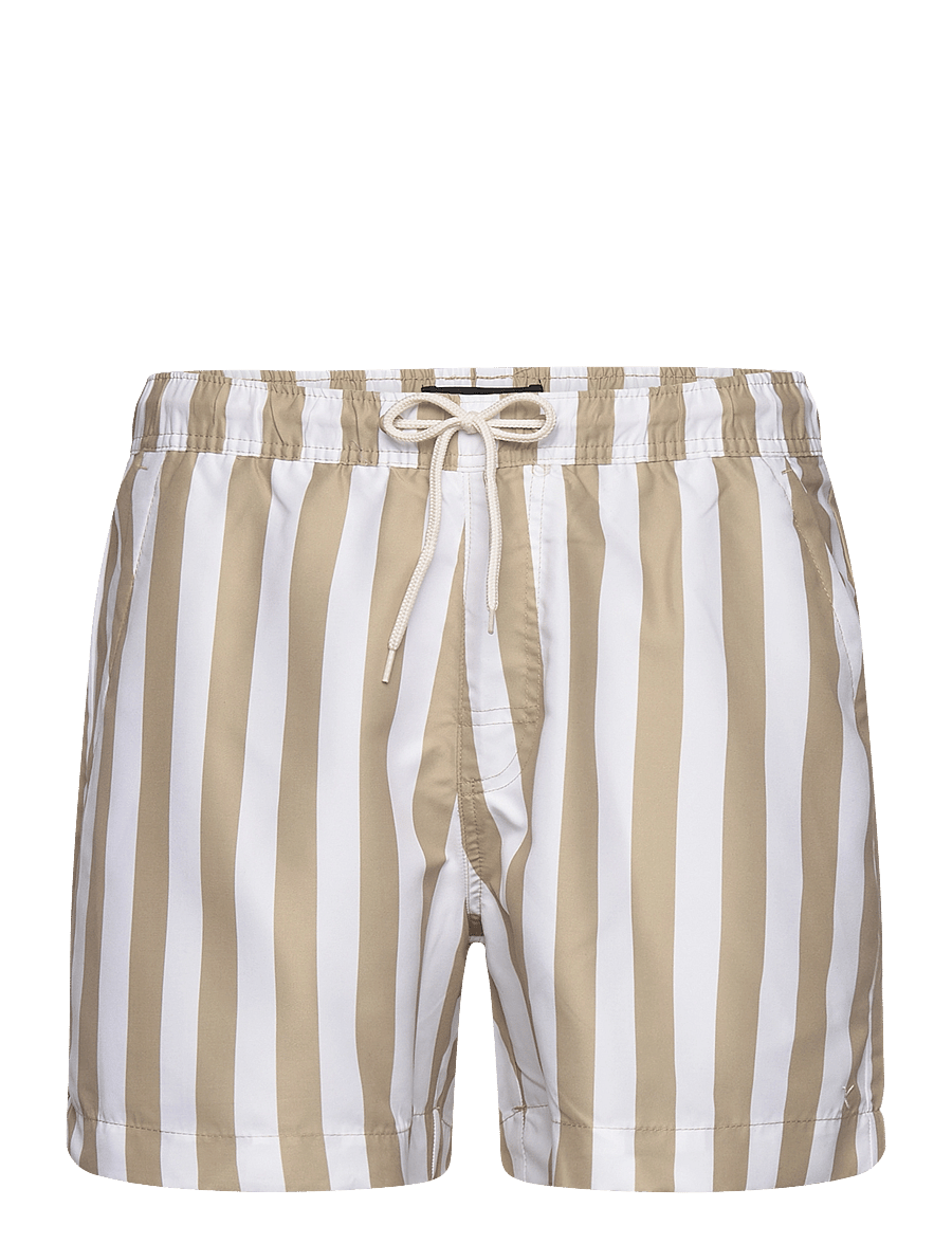 Clean Cut Copenhagen - Swim Shorts - badehose - khaki striped - 1