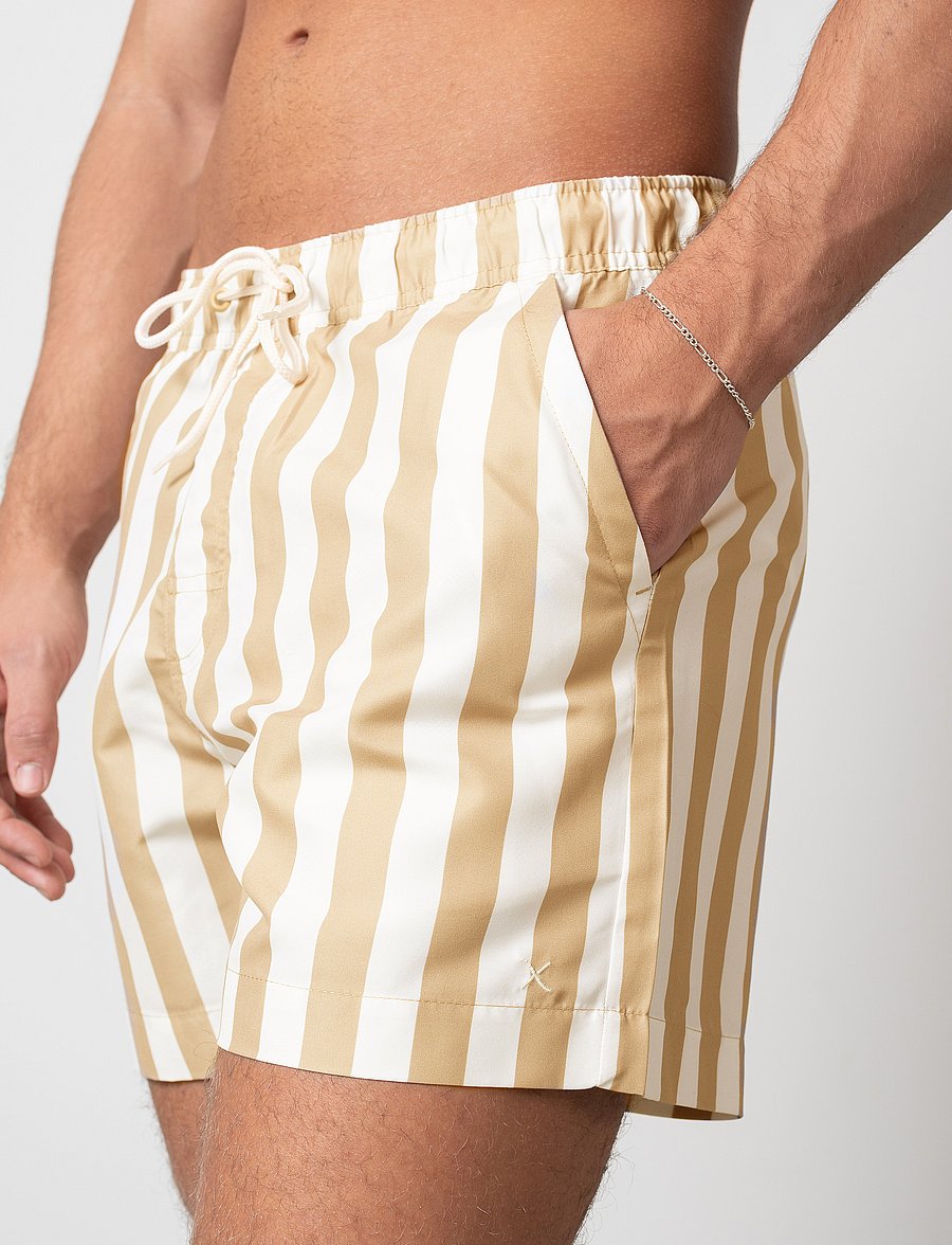 Clean Cut Copenhagen - Swim Shorts - badehose - khaki striped - 3