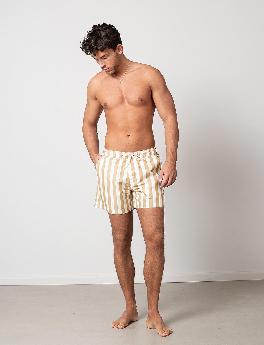 Clean Cut Copenhagen - Swim Shorts - badehose - khaki striped - 4