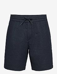 Clean Cut Copenhagen - Barcelona Cotton / Linen Shorts - pellavashortsit - navy - 0