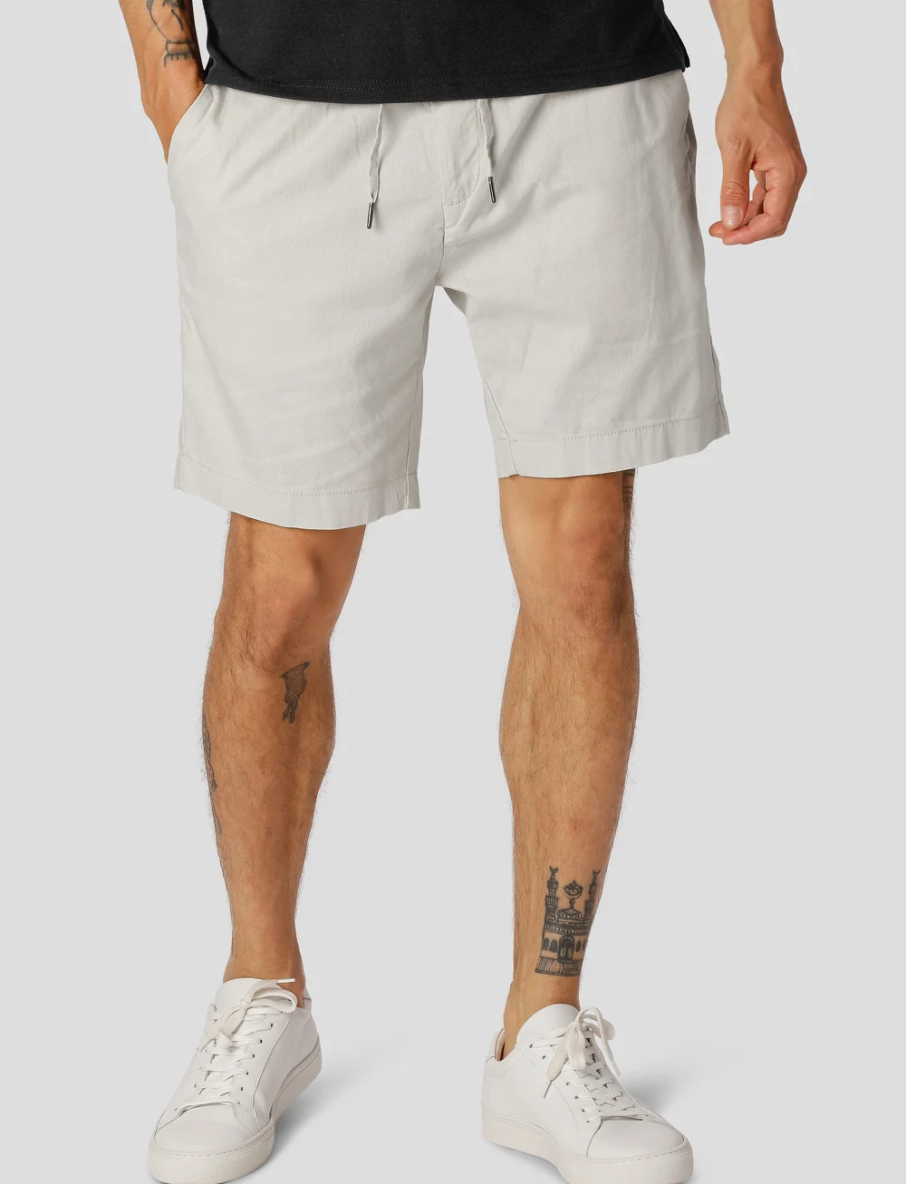 Clean Cut Copenhagen - Barcelona Cotton / Linen Shorts - hørshorts - white - 0