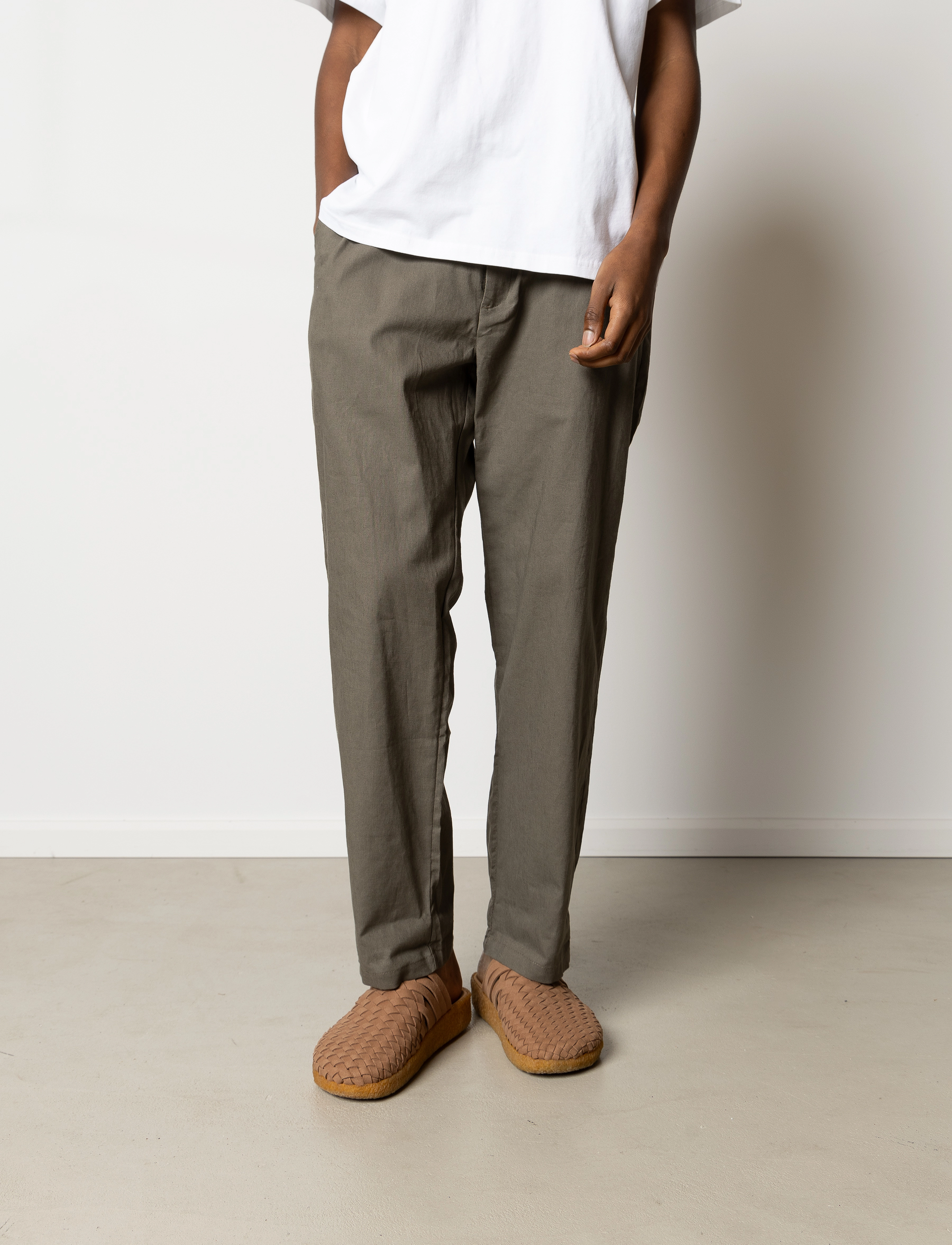 Clean Cut Copenhagen Barcelona Cotton / Linen Pants, 32 x 32, Trousers, Grün - Casual, Männerswear