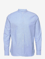 Clean Cut Copenhagen - Oxford Mao Stretch L/S - oxford shirts - light blue - 0