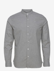 Clean Cut Copenhagen - Oxford Mao Stretch L/S - oxford shirts - light grey melangé - 0