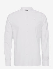 Clean Cut Copenhagen - Oxford Mao Stretch L/S - oksfordo marškiniai - white - 0
