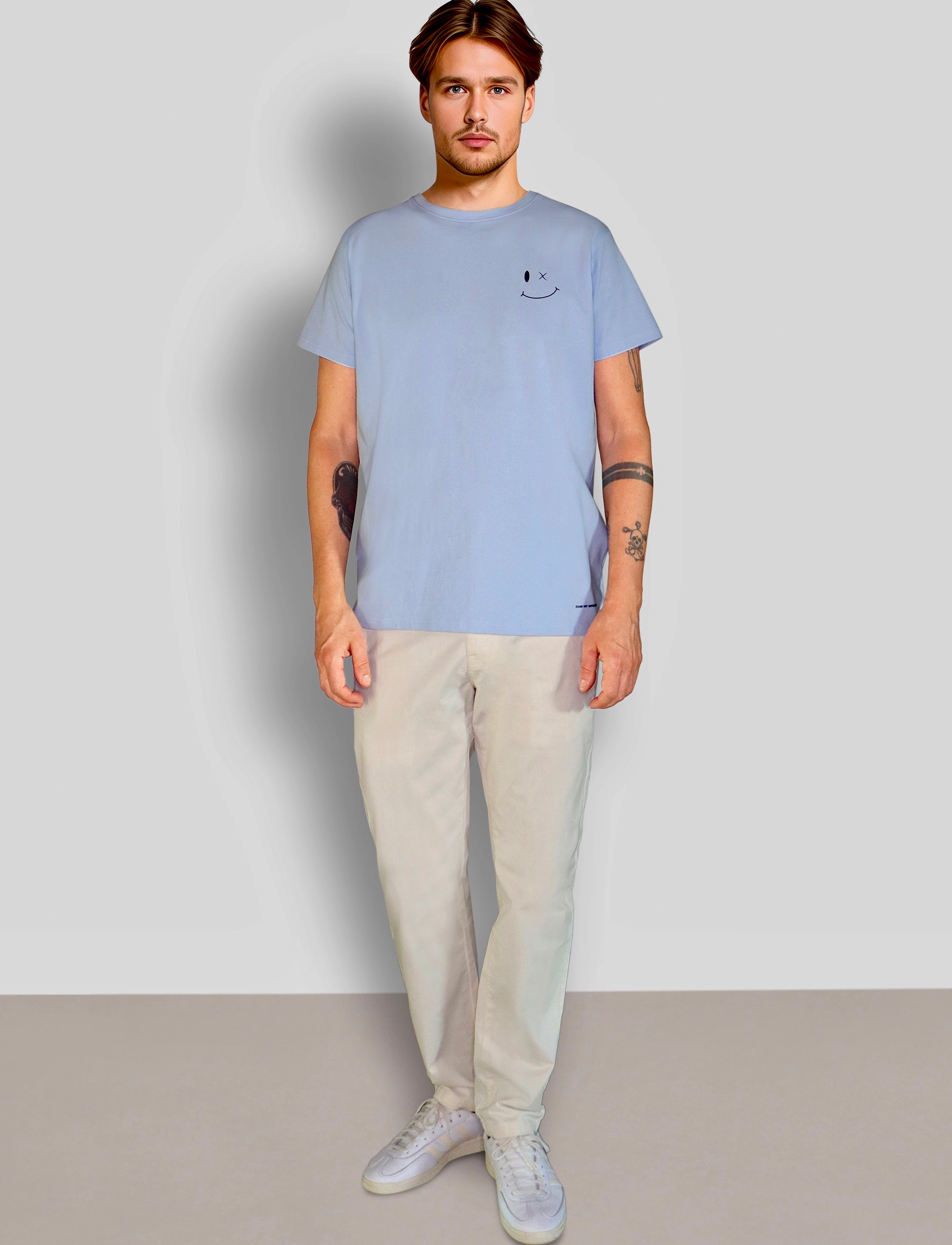 Clean Cut Copenhagen - Patrick Organic Tee - short-sleeved t-shirts - light blue - 4