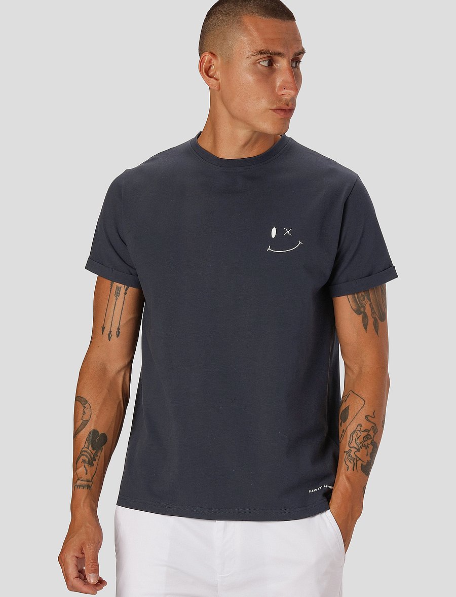 Clean Cut Copenhagen - Patrick Organic Tee - kortärmade t-shirts - navy - 0