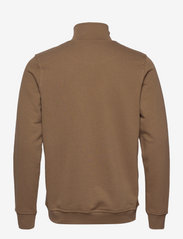Clean Cut Copenhagen - Basic Organic 1/2 Zip Sweat - sweatshirts - dark camel - 1