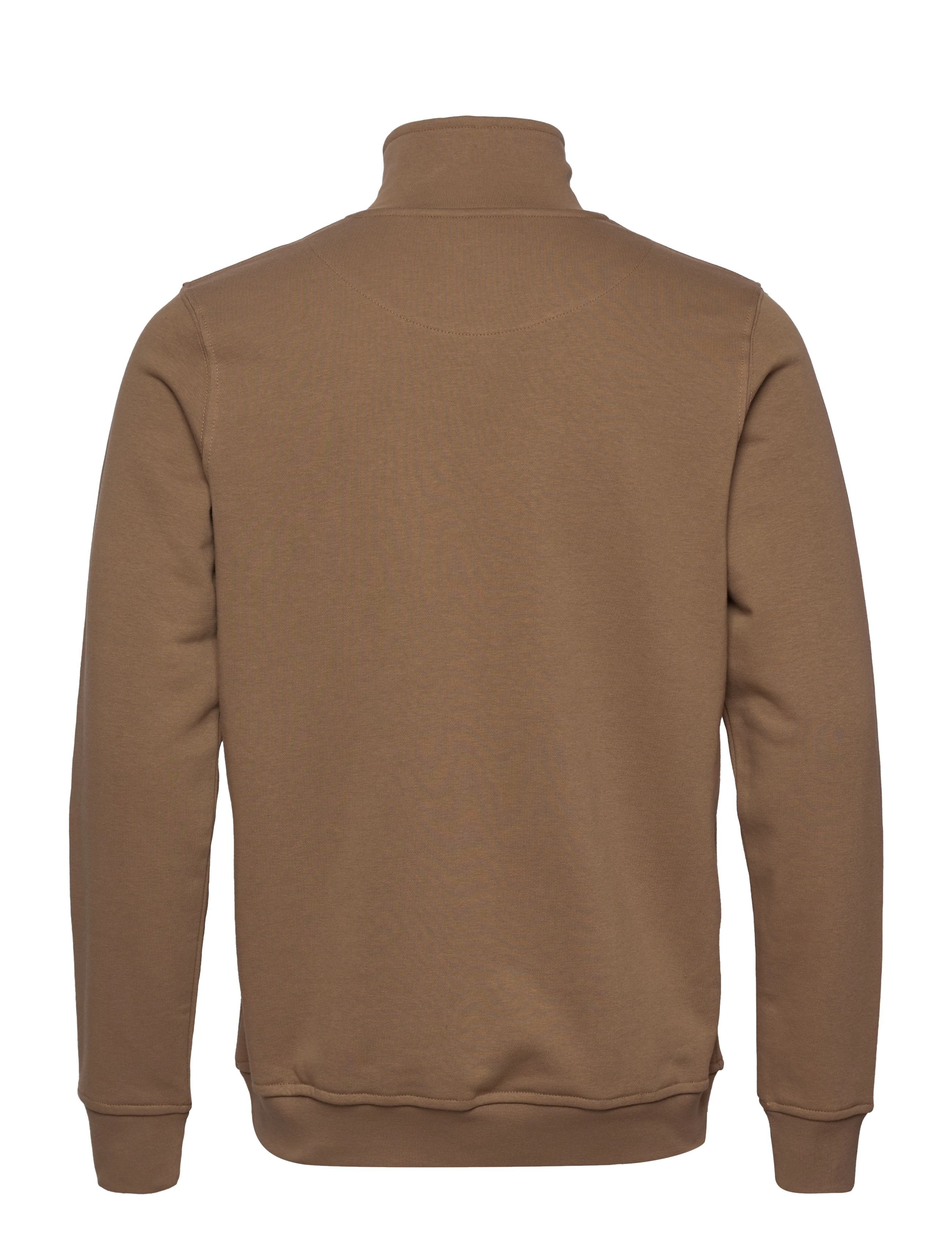 Clean Cut Copenhagen - Basic Organic 1/2 Zip Sweat - dark camel - 1