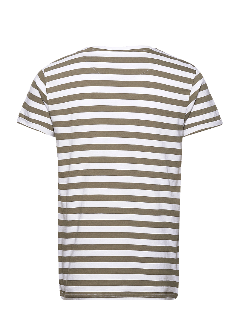 Clean Cut Copenhagen - Basic Striped tee SS - short-sleeved t-shirts - dusty green/white - 2