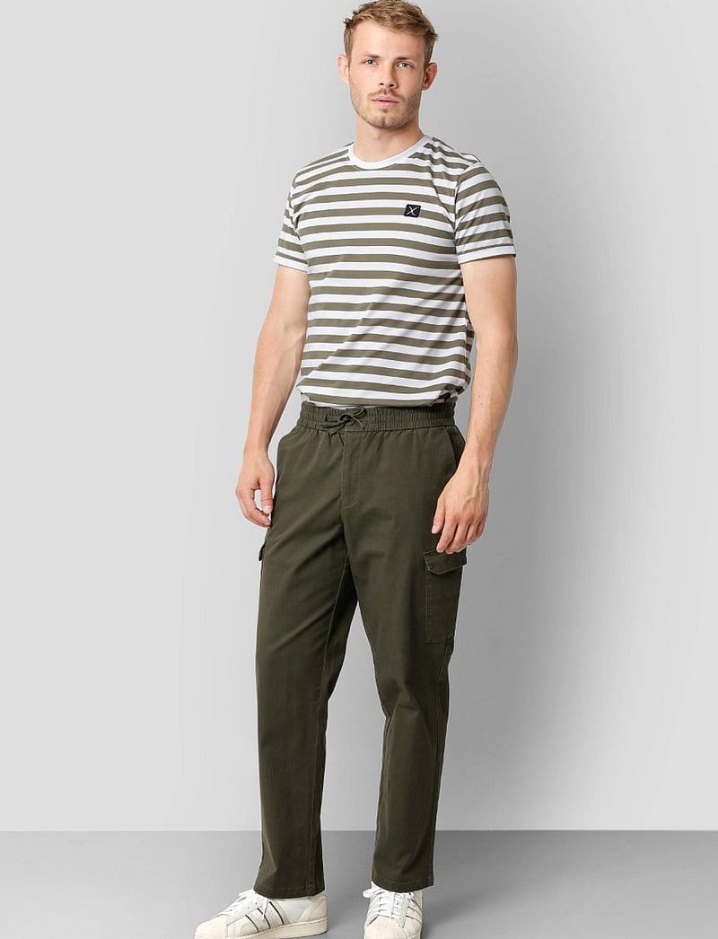 Clean Cut Copenhagen - Basic Striped tee SS - short-sleeved t-shirts - dusty green/white - 0