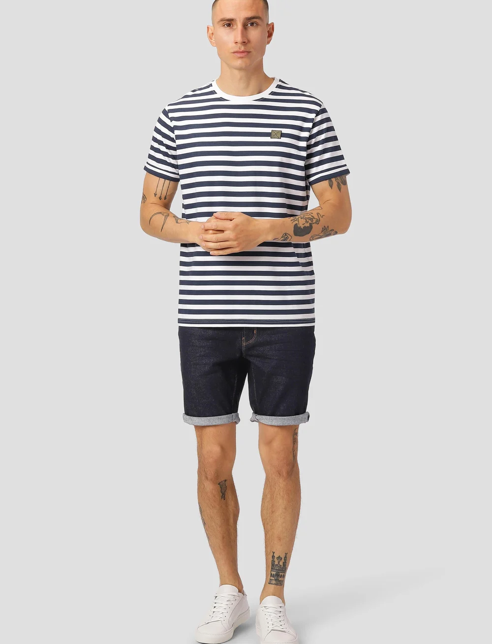 Clean Cut Copenhagen - Basic Striped tee SS - kurzärmelig - navy/white - 0