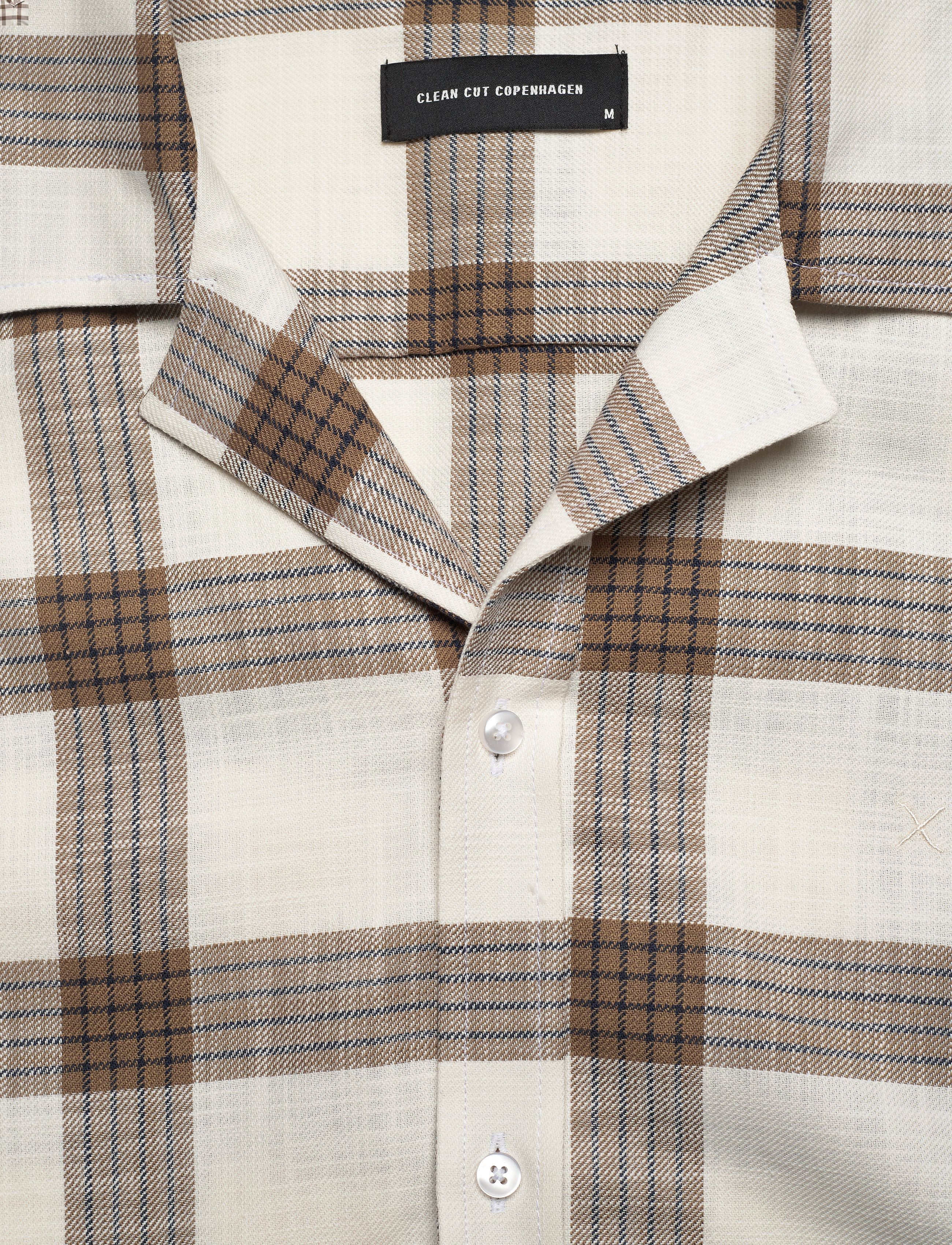 Clean Cut Copenhagen - Bowling Checked S/S - camel / ecru - 2