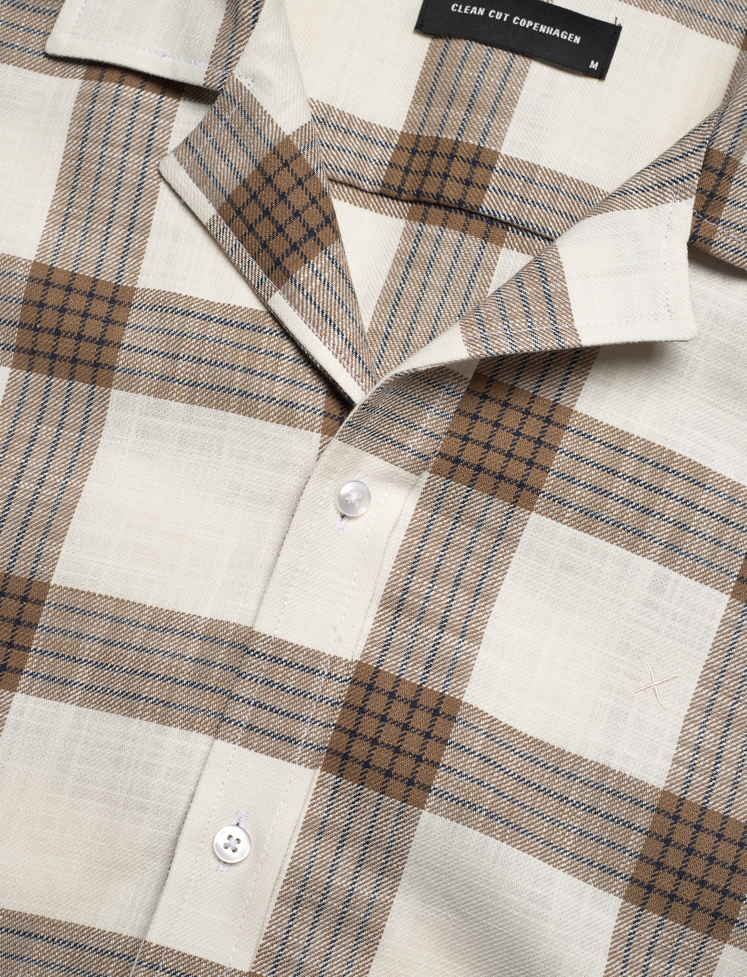 Clean Cut Copenhagen - Bowling Checked S/S - camel / ecru - 3