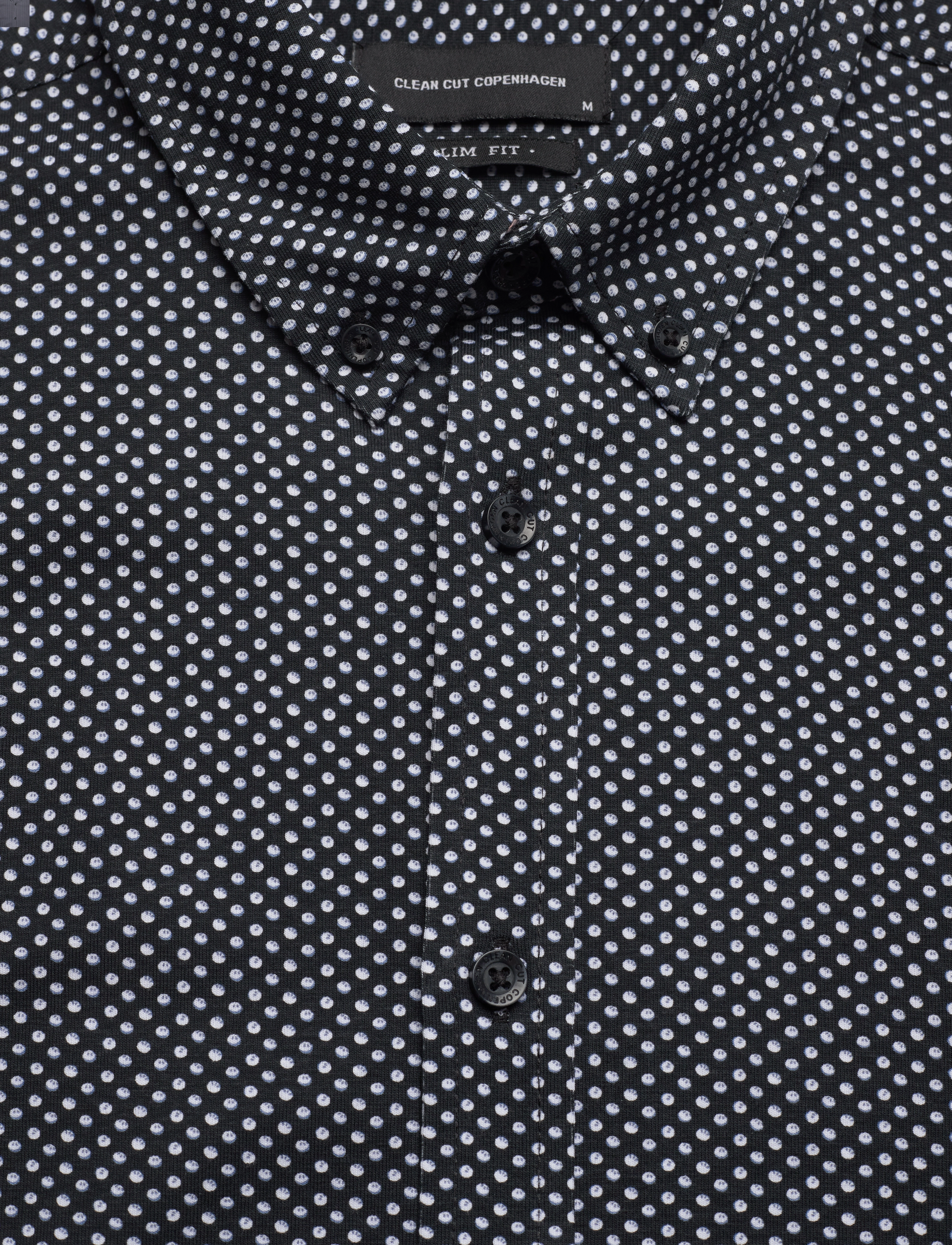 Clean Cut Copenhagen - Hudson AOP Stretch Shirt S/S - dark navy dot - 3